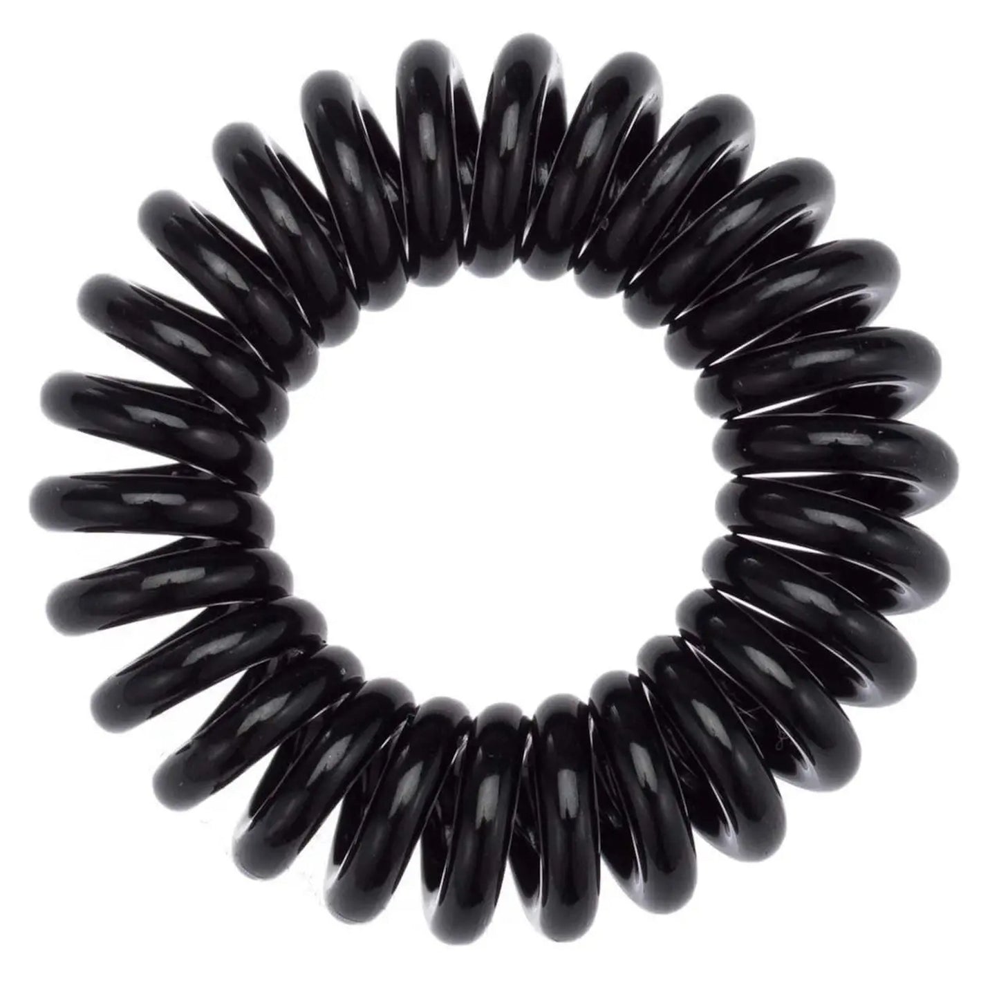 Kitsch Spiral Hair Ties, Coil Hair Ties, Phone Cord Hair Ties, Ponytail Hair Coils No Crease, Headband - 8 pcs (Black)