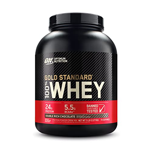 Optimum Nutrition Gold Standard 100% Whey Protein Powder, Double Rich Chocolate, 5 Pound (Packaging May Vary)