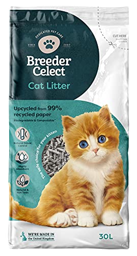 Breeder Celect Recycled Paper Cat Litter 30L