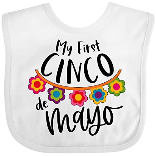 Inktastic My First Cinco De Mayo- Flowers Baby Bib White 3ed5a