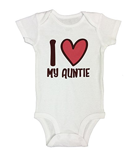 Cute Kids Bodysuit I Love My Auntie - Funny Kids Shirts - Little Royaltee 3-6 Months, White