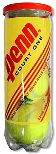 Penn Court 1 Recreational Tennis Balls - Regular Duty Felt Pressurized Tennis Balls - 1 Can, 3 Balls