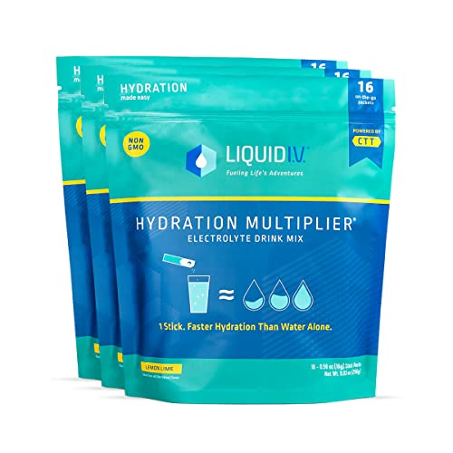 Liquid I.V. Hydration Multiplier - Lemon Lime - Hydration Powder Packets | Electrolyte Drink Mix | Easy Open Single-Serving Stick | Non-GMO | 48 Sticks