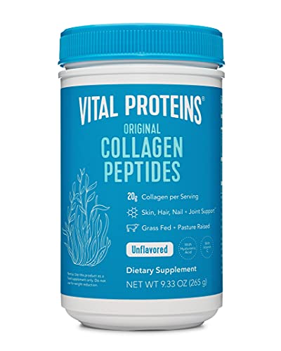 Vital Proteins Collagen Peptides Powder, 9.33 oz, Unflavored with Hyaluronic Acid and Vitamin C