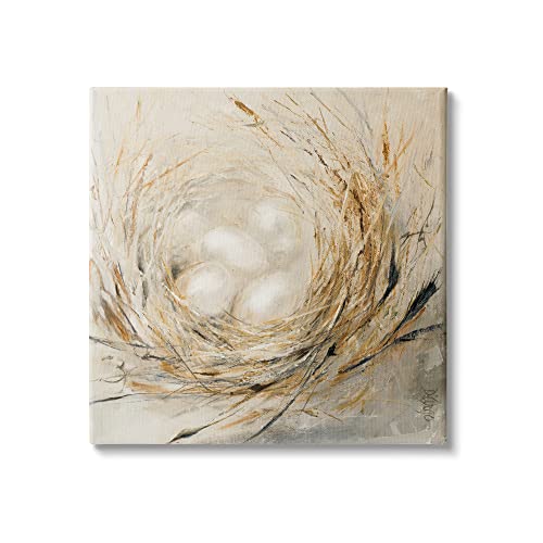 Stupell Industries Abstract Baby Bird Egg Nest Countryside Animals Canvas Wall Art, 36 x 36, Beige