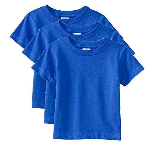 Clementine Baby 3-Pack Infant Soft Cotton Jersey Tees Short Sleeve Crewneck T-Shirt, Royal, 6MOS