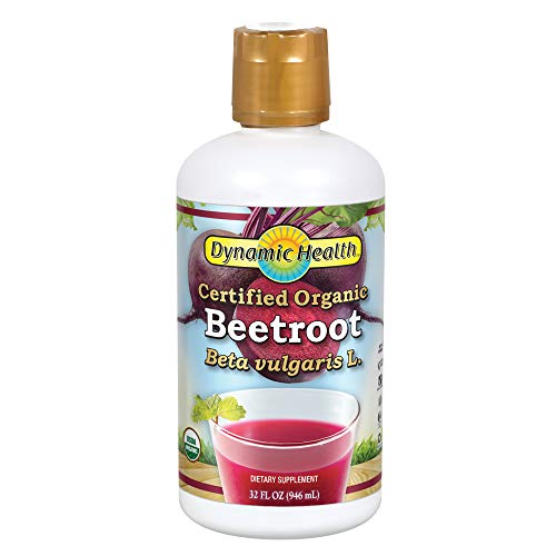 Dynamic Health Certified Organic Beetroot Dietary Supplement | No Added Sugar, Artificial Color, Preservatives. BPA-Free, Gluten-Free | 32oz