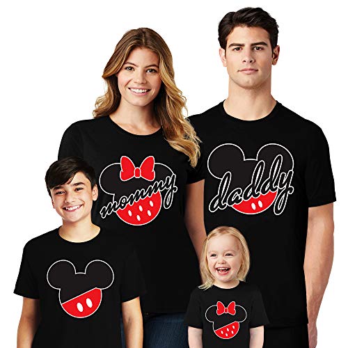 Natural Underwear Family Trip #2 Christmas Mickey Mouse Minnie Mouse with 2021 2022 T-Shirts Family Trip Matching Crew Round Neck T Shirts Black Kids-Boys 5T