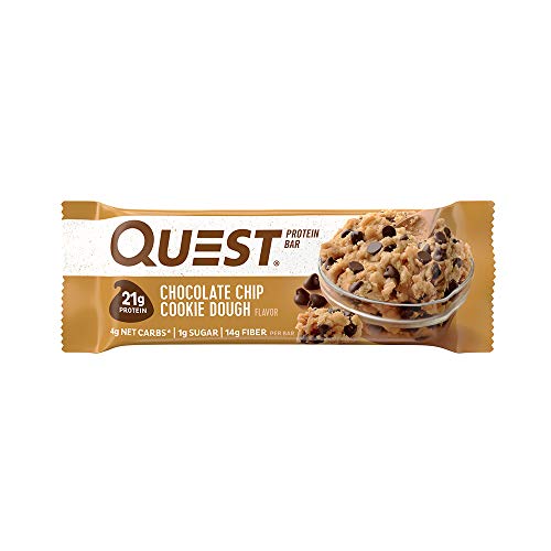 Quest Nutrition Chocolate Chip Cookie Dough - High Protein, Low Carb, Gluten Free, Keto Friendly, 2.12 Oz , 4 Count ( Pack Of 5 )