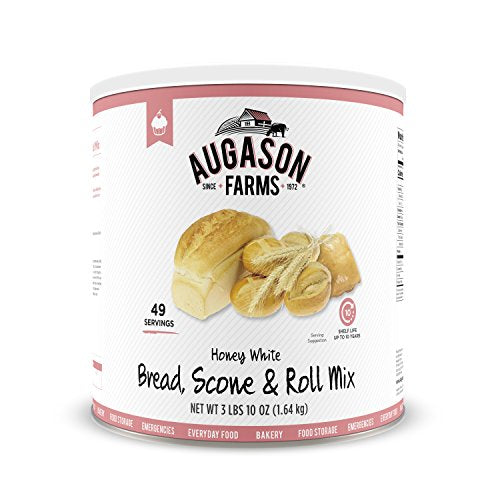 Augason Farms Honey White Bread Scone & Roll Mix Emergency Food Storage #10 Can