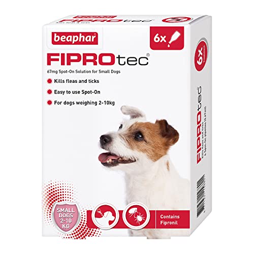 Beaphar | FIPROtec® Spot-On for Small Dogs (2–10kg) | Kills Fleas & Ticks | Vet Strength Treatment | 6 Pipettes