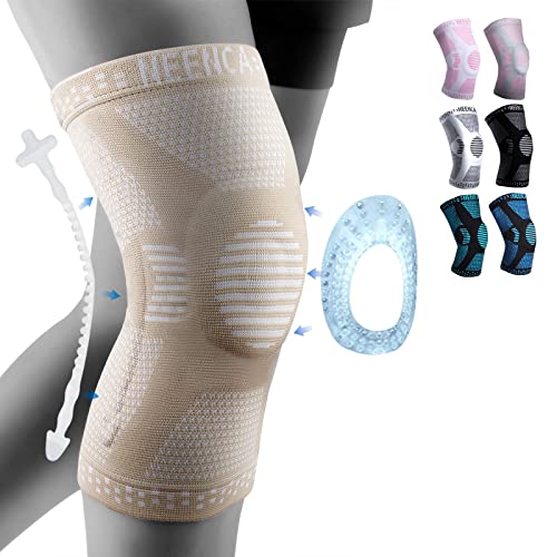 NEENCA Professional Knee Brace, Knee Compression Sleeve Support for Women with Patella Gel Pads & Side Stabilizers, Medical Grade Knee Pads for Running, Meniscus Tear, ACL, Arthritis,Joint Pain Relief