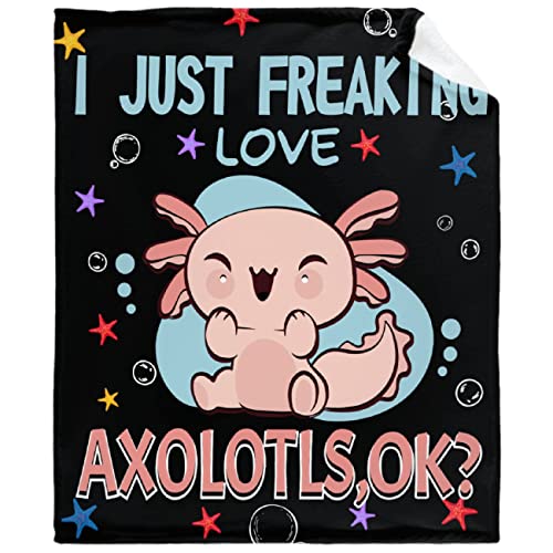 AozyHug I Just Freaking Love Axolotls,Ok Soft Throw Blanket Flannel Swaddle Blanket Boys, Girls, Infant, Newborn Receiving Blankets Toddler and Kids Blankets for Crib Stroller 30"x40" for Pet/Swaddle