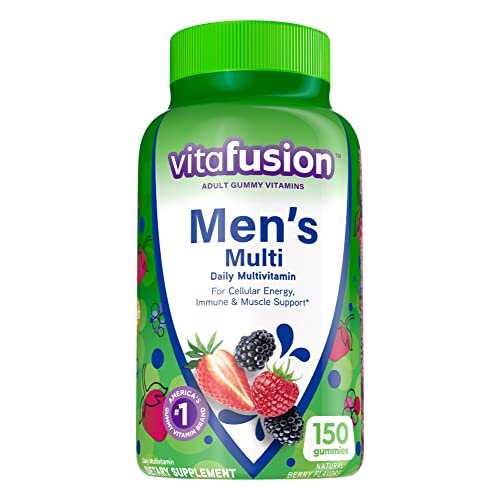 vitafusion Gummy Vitamins for Men, Berry Flavored Daily Multivitamins for Men, 150 count