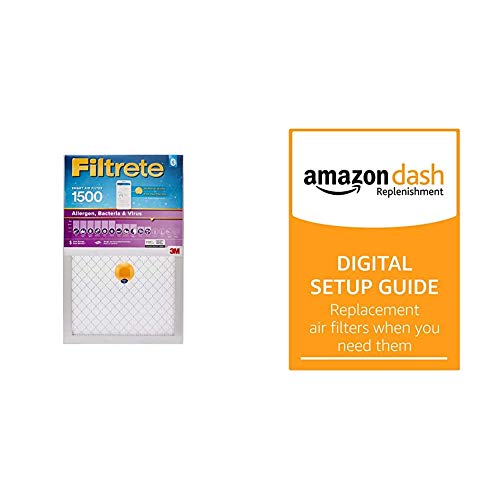 Filtrete Smart Filter 20 x 20 x 1 MPR 1500 Allergen, Bacteria & Virus AC Furnace Air Filter 2-Pack and Amazon Dash Replenishment Digital Setup Guide