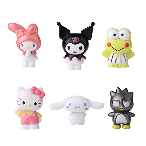 6 Pack Cute Lovely Characters Figurines for Kids Birthday Party Supplies Decorations,Bouquet,Charms,Cake pan