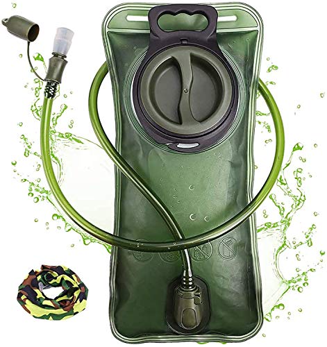 CHERAINTI Hydration Bladder 2 Liter Water Reservoir, Water Storage Bladder Bag, Hydration Pack Replacement, for Hiking Biking Climbing Cycling Running, Large Opening, Green