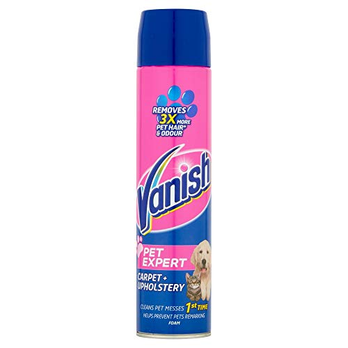 Vanish Carpet Cleaner + Upholstery, Pet Expert Foam Shampoo, Large Area Cleaning, 600 ml