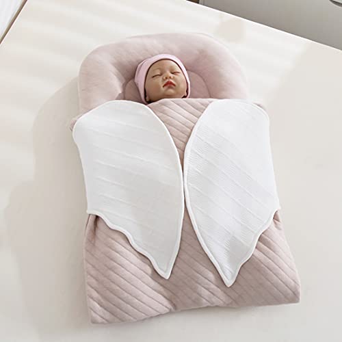 Brandream Girls Nest Bed Pink White Nebworn Lounger Swaddle Blanket Sleeping Bed with Protable Wing