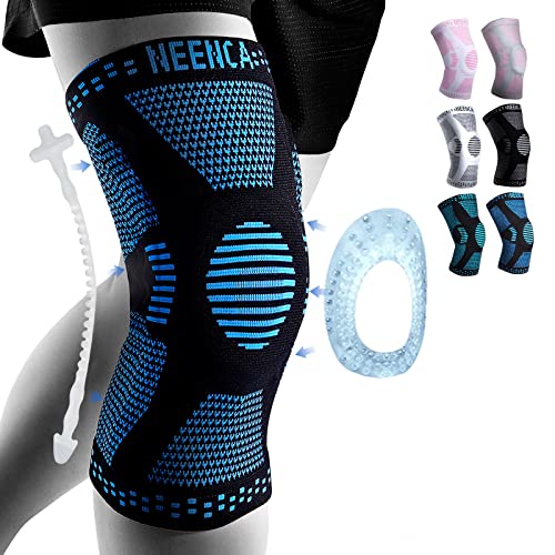 NEENCA Professional Knee Brace, Compression Knee Sleeve with Patella Gel Pad & Side Stabilizers, Knee Support Bandage for Pain Relief, Medical Knee Pad for Running, Workout, Arthritis, Joint Recovery