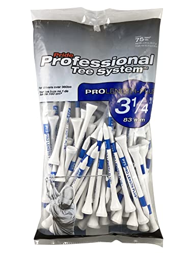 Pride Professional Tee System, 3-1/4 inch ProLength Plus Tee, 75 count, White