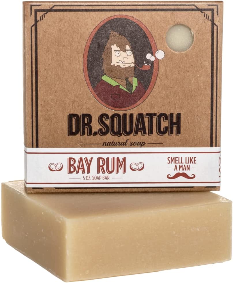 Bay Rum Soap by Dr. Squatch – Men's Naturally Fresh Scented Natural Bar Soap with Bay Rum, Kaolin Clay, Shea Butter – Organic Handmade in USA