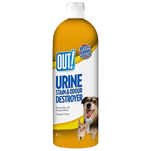 OUT! Urine Stain & Odour Destroyer for Pets | Enzymatic Pro-Bacteria Cleaner - 1 Litre