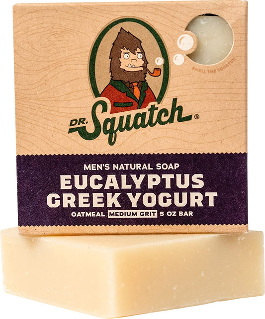 Exfoliating Soap for Men with Oatmeal Scrub – Eucalyptus Greek Yogurt – Man's Delight with Moisturizing Yogurt and Organic Eucalyptus Oil