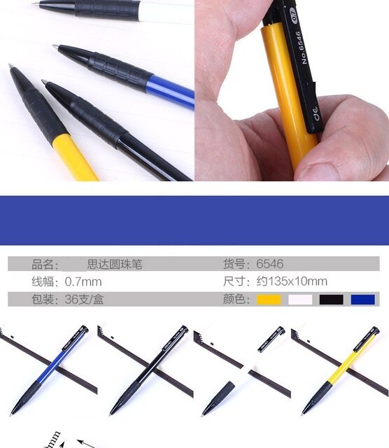 Writing Supplies 36PCS/BOX Wholesale ball pen cheap ball pen pressing ballpoint pen stationery items office and school supplies